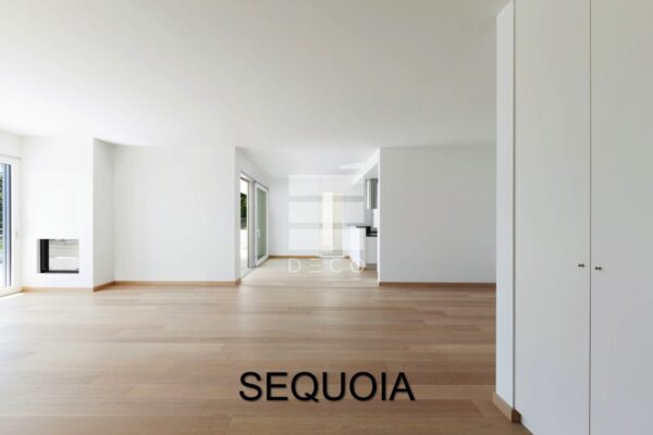 Ampio ambiente interno con pavimento DÉCO CLAP!GO Sequoia 181x1220mm, ideale per pavimentazioni preesistenti e zone umide